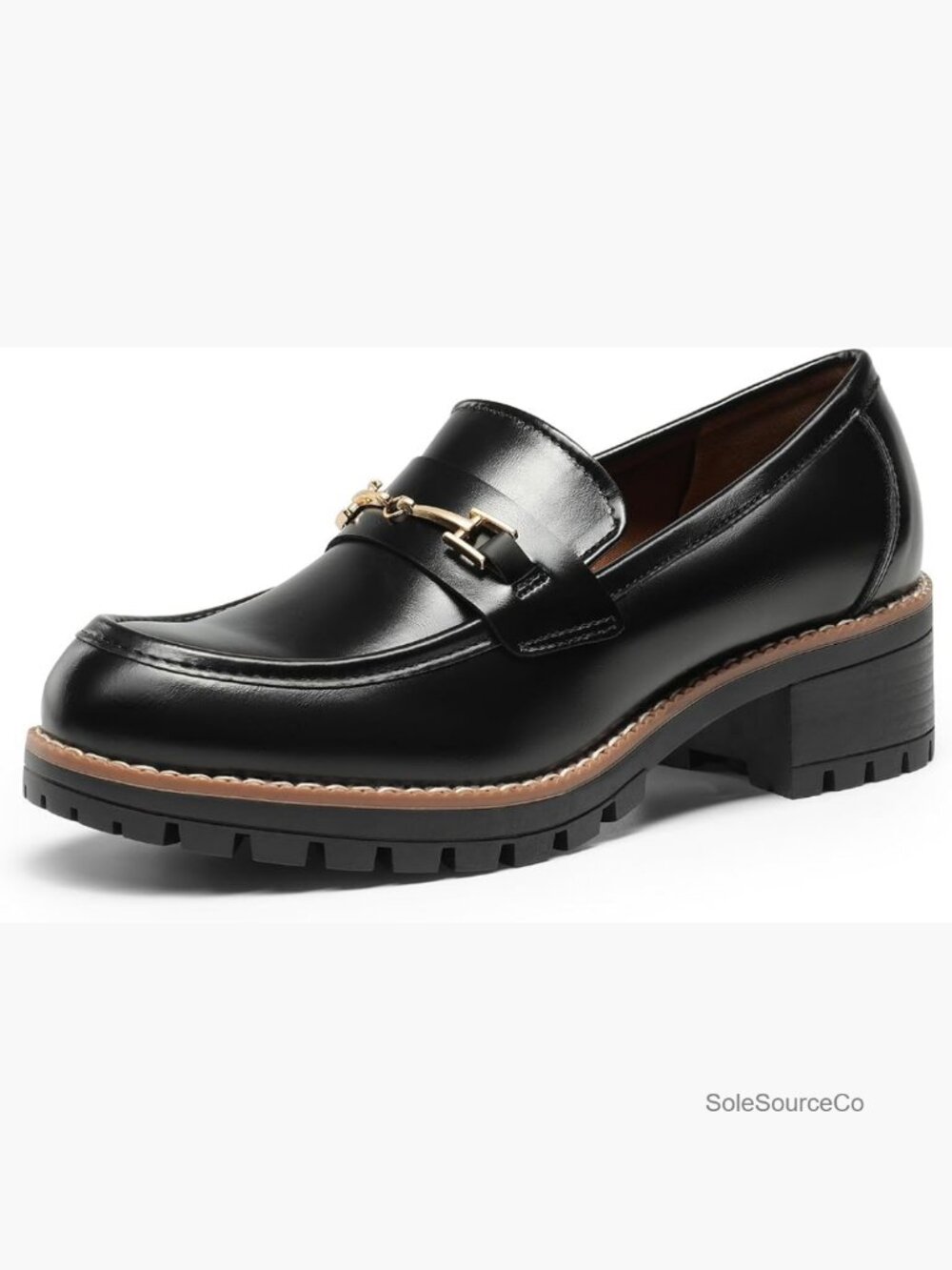 Chunky Platform Loafers Slip-On Dressy Business Casual Comfort Shoes